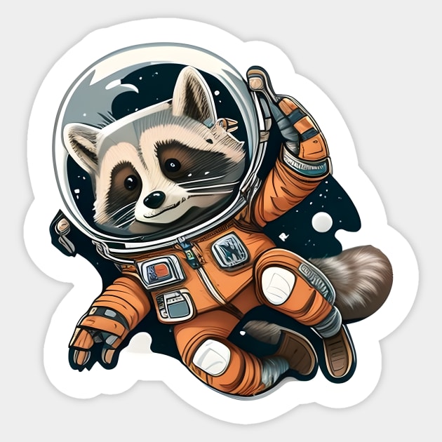 Ronald the Racoon but he's got a spoon for a hand Sticker Sticker by Walford-Designs